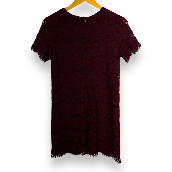 Lulu's Take Me to Brunch Lace Shift Mini Dress, Burgundy, Size Small - Picture 12 of 12